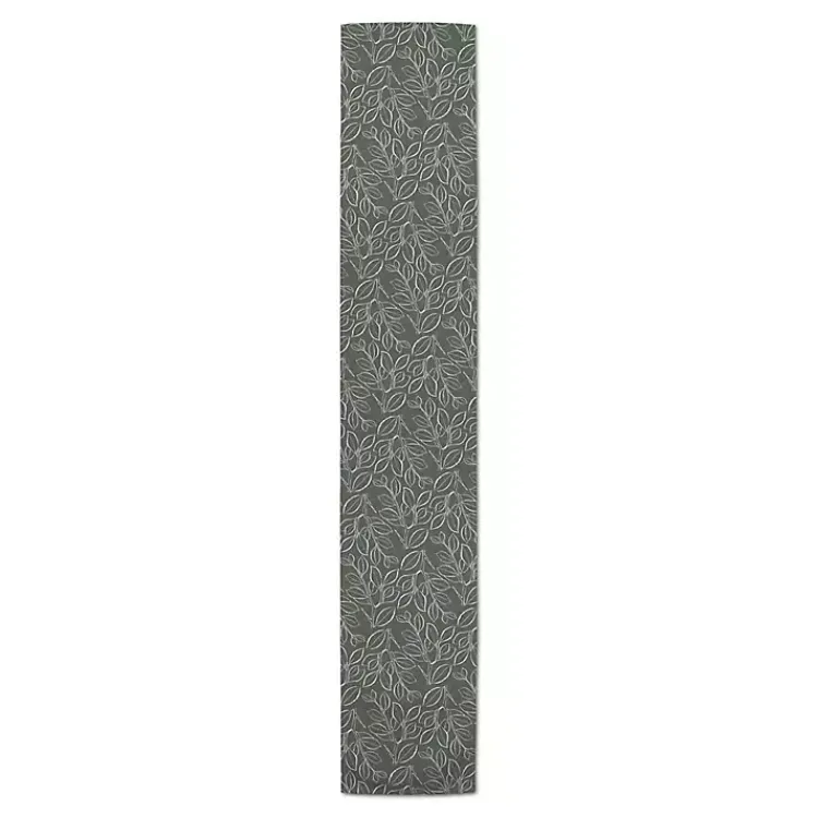 Table Linens-Kirklands Home Sage Leaves Table Runner, 72 in. Green
