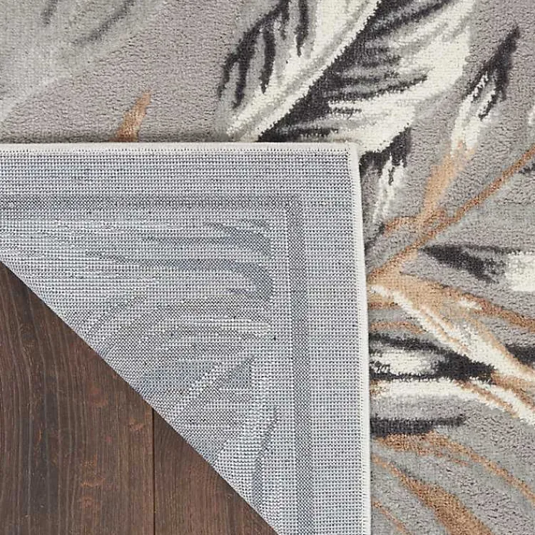 Area Rugs-Kirklands Home Gray Grand Leaf Coastal Area Rug, 7x9