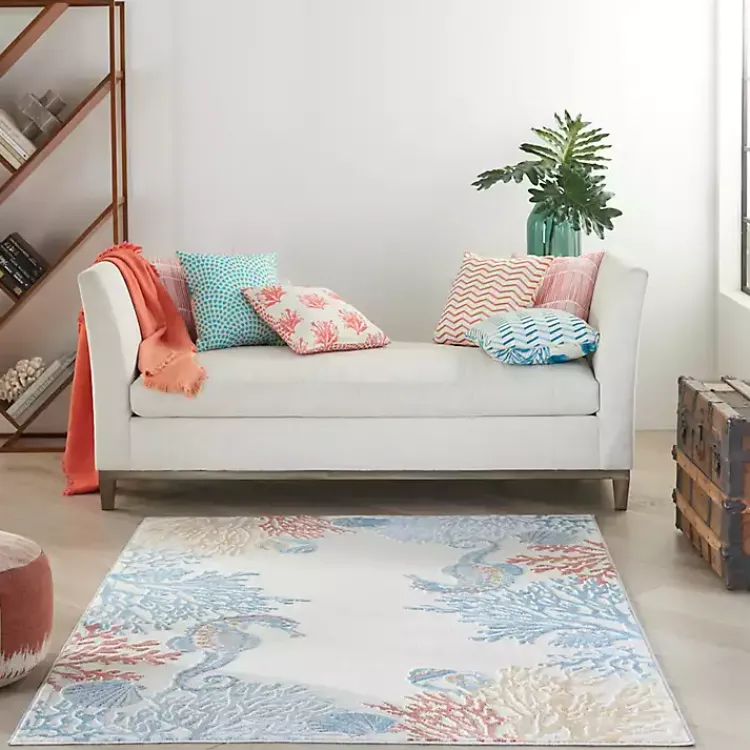 Area Rugs-Kirklands Home Ivory Underwater Paradise Area Rug, 5x7