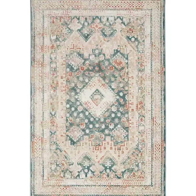 Area Rugs-Kirklands Home Talula Teal Bohemian Vintage Area Rug, 5x7