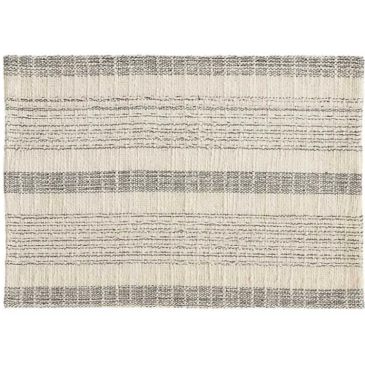 Table Linens-Kirklands Home Neutral Striped Woven Placemats, Set of 4