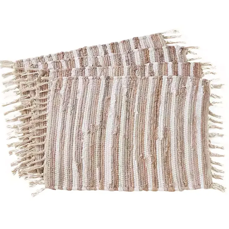 Table Linens-Kirklands Home Neutral Chindi Weave Placemats, Set of 4