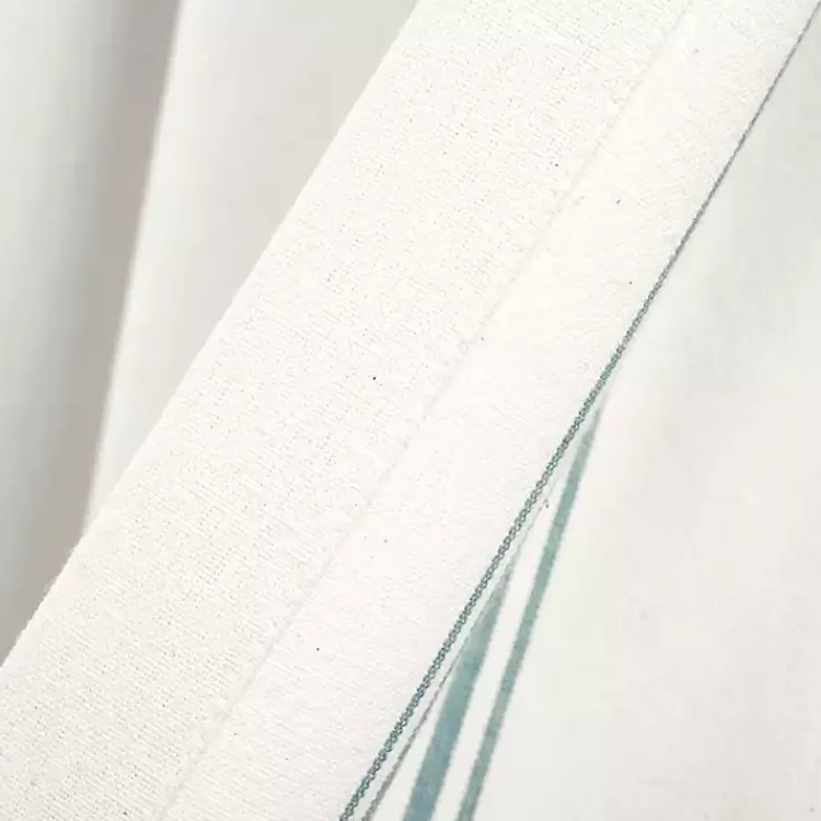 Curtains & Drapes-Kirklands Home Blue and White Farmhouse Stripe Valance