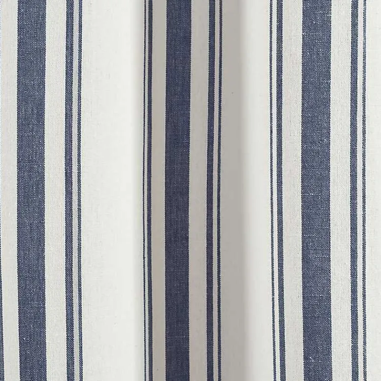 Curtains & Drapes-Kirklands Home Navy Farmhouse Stripe Curtain Panels, Set of 2