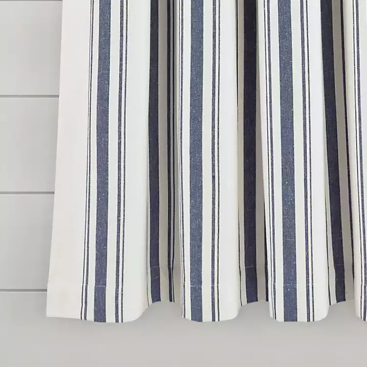 Curtains & Drapes-Kirklands Home Navy Farmhouse Stripe Curtain Panels, Set of 2