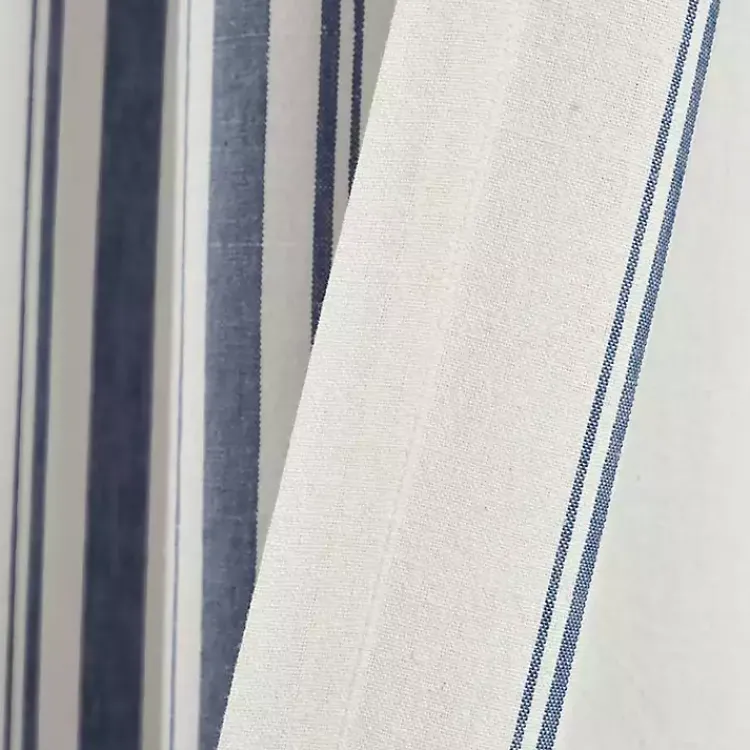 Curtains & Drapes-Kirklands Home Navy Farmhouse Stripe Curtain Panels, Set of 2