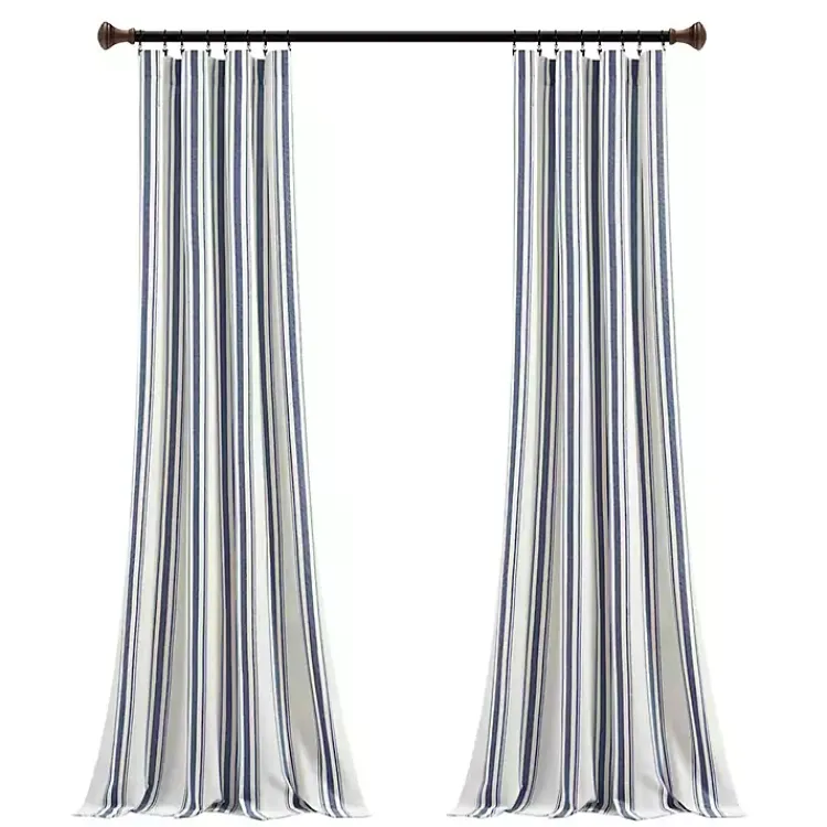 Curtains & Drapes-Kirklands Home Cotton Candy Farmhouse Curtain Panel Set, 108 in. Blue