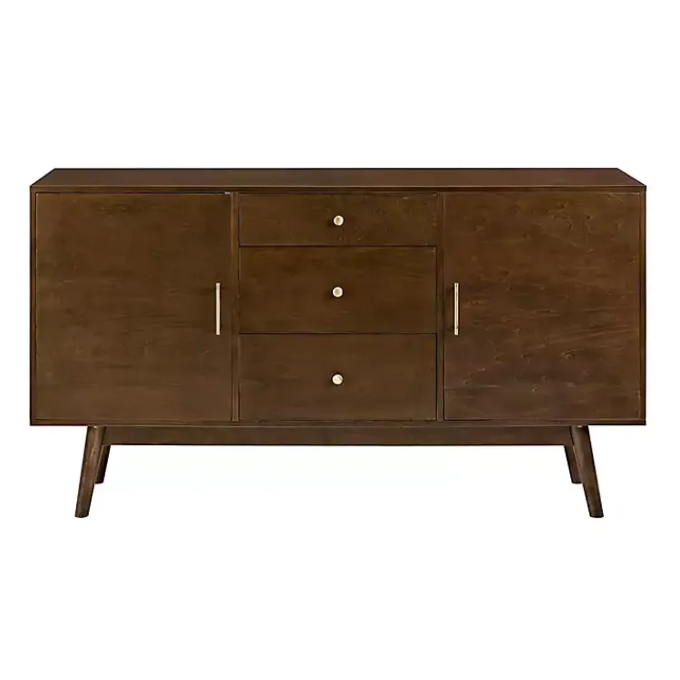 Console Tables-Kirklands Home Warm Brown Mid-Century Modern Storage Console
