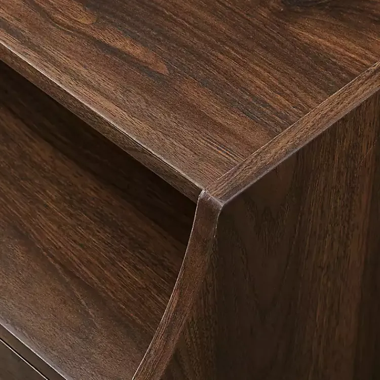 Nightstands-Kirklands Home Warm Brown Curved Top Nightstand Table