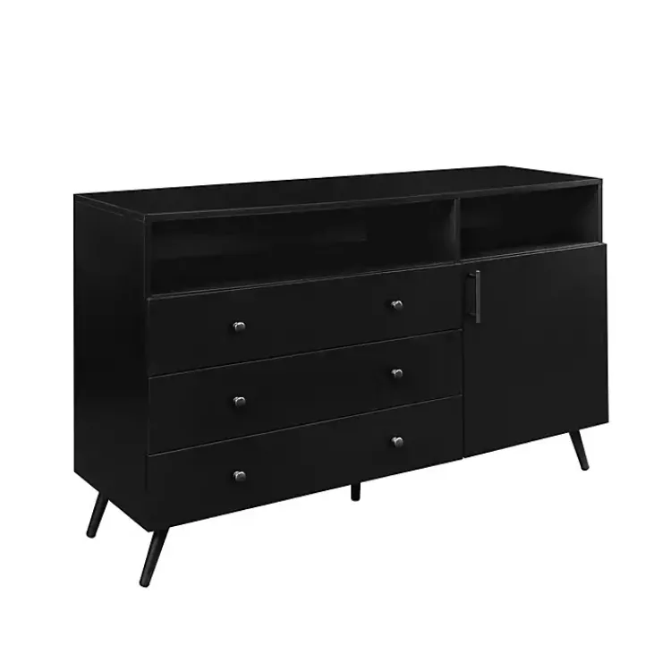Cabinets & Sideboards-Kirklands Home Midnight Mid-Century Modern Sideboard