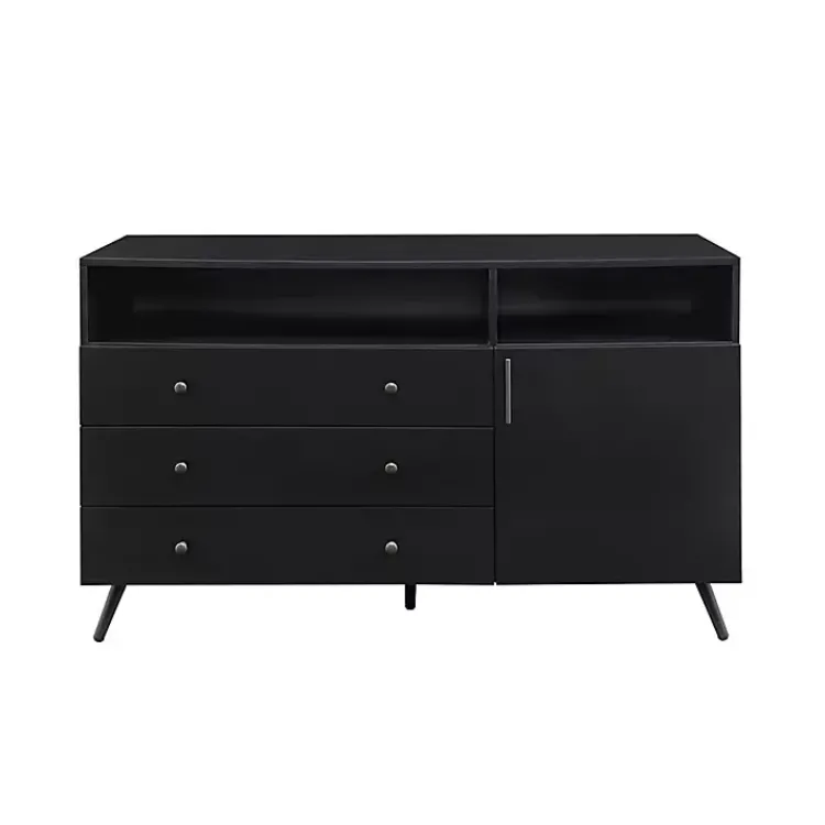 Cabinets & Sideboards-Kirklands Home Midnight Mid-Century Modern Sideboard