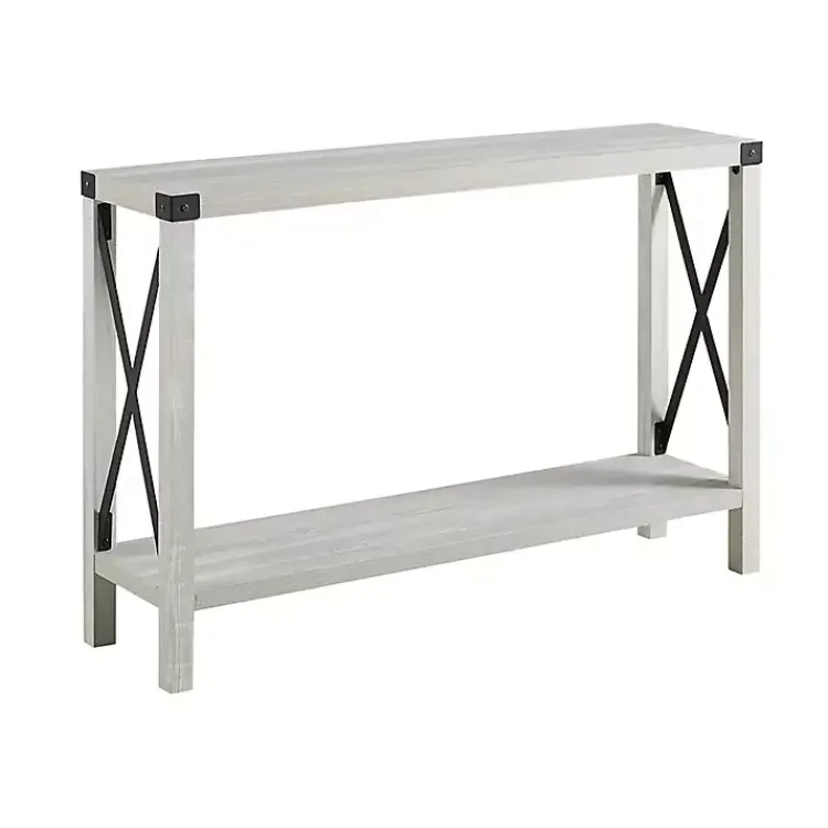 Entryway Furniture-Kirklands Home Wood Farmhouse Console Table Gray