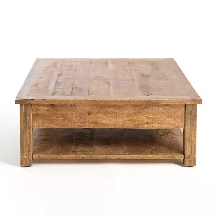 Coffee Tables-Kirklands Home Easton Mango Wood Coffee Table Brown