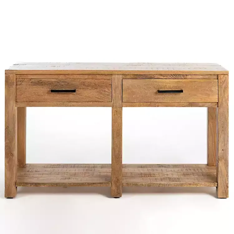 Console Tables-Kirklands Home Easton Mango Wood Console Table Brown