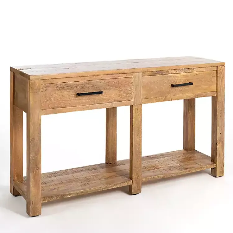 Console Tables-Kirklands Home Easton Mango Wood Console Table Brown