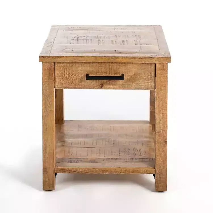 Accent & End Tables-Kirklands Home Easton Mango Wood Side Table Brown