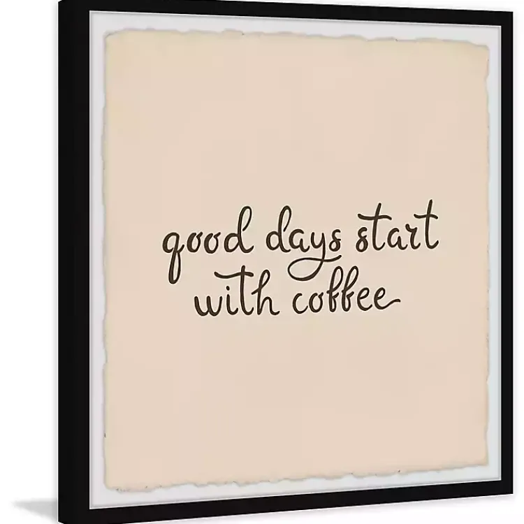 Wall Quotes & Signs-Kirklands Home Start with Coffee Framed Wall Plaque