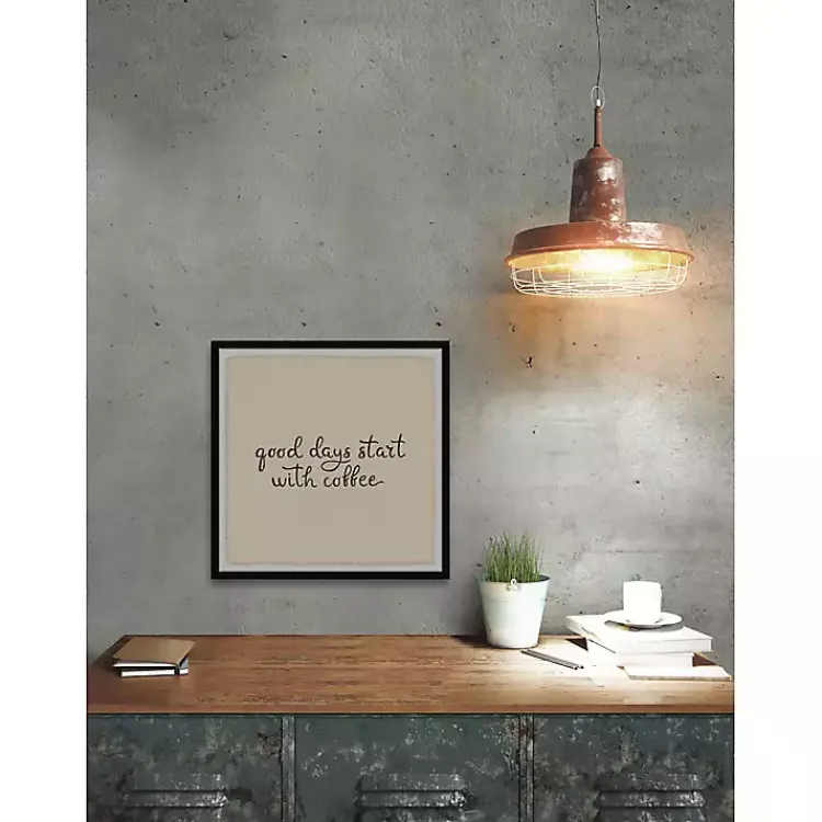 Wall Quotes & Signs-Kirklands Home Start with Coffee Framed Wall Plaque