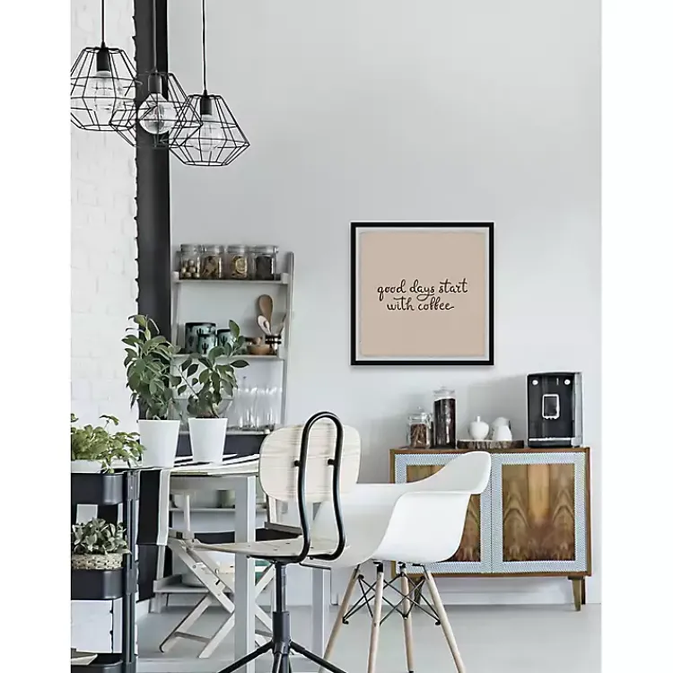Wall Quotes & Signs-Kirklands Home Start with Coffee Framed Wall Plaque