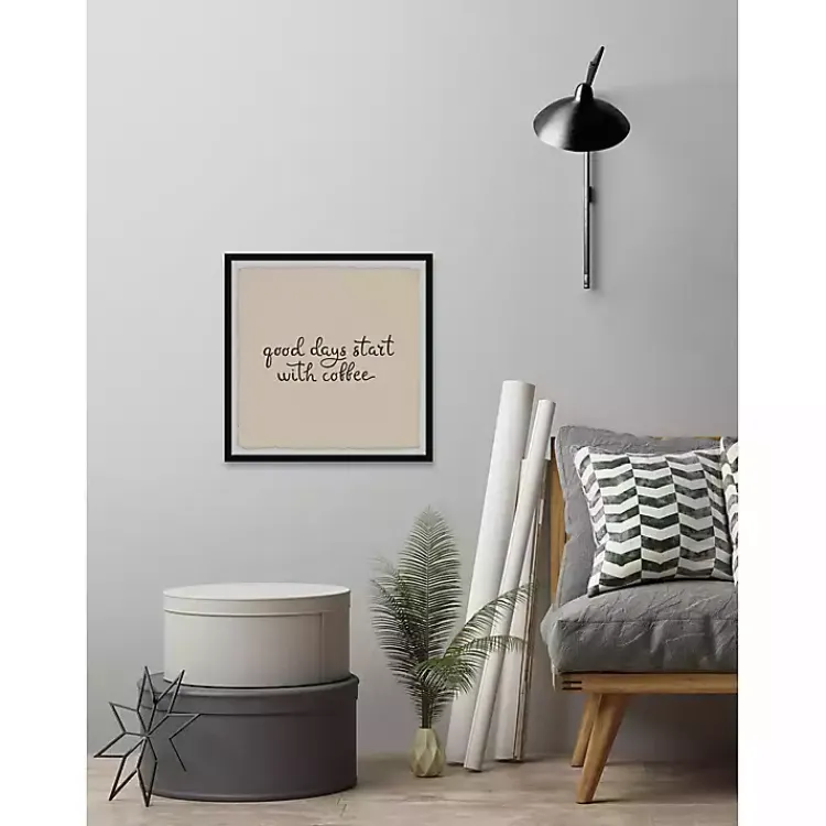 Wall Quotes & Signs-Kirklands Home Start with Coffee Framed Wall Plaque