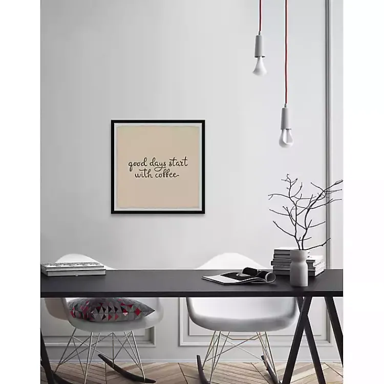 Wall Quotes & Signs-Kirklands Home Start with Coffee Framed Wall Plaque