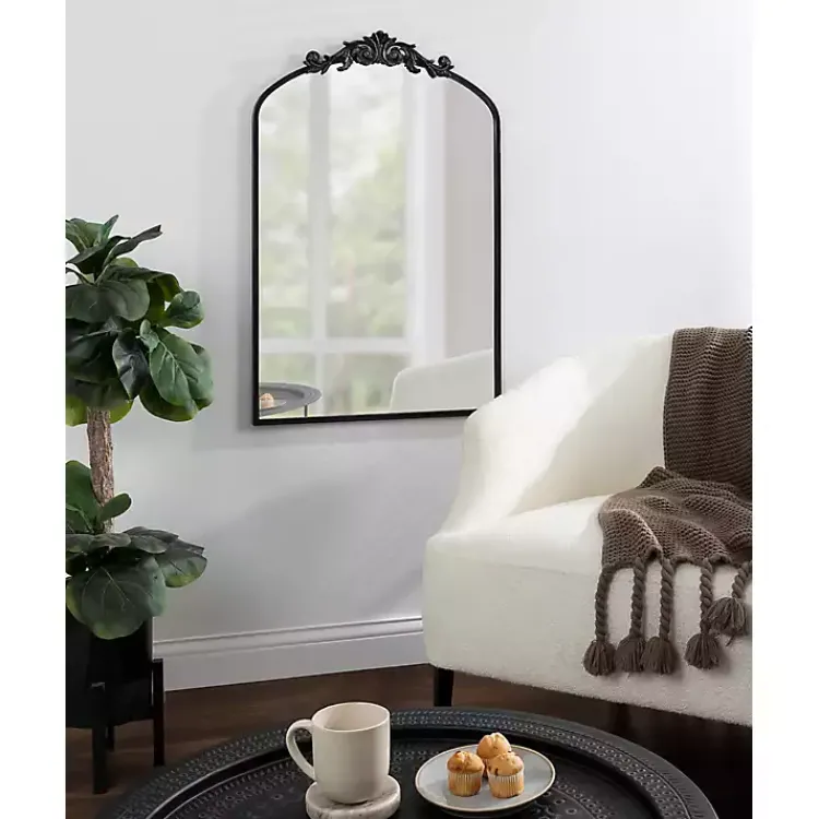 Decorative Mirrors-Kirklands Home Arendahl Arched Mirror, 24x36 in. Black