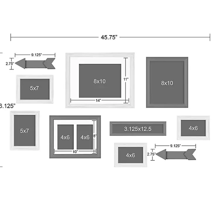 Gallery Wall Frames-Kirklands Home Gray Arrow 10-pc. Gallery Wall Picture Frame Set