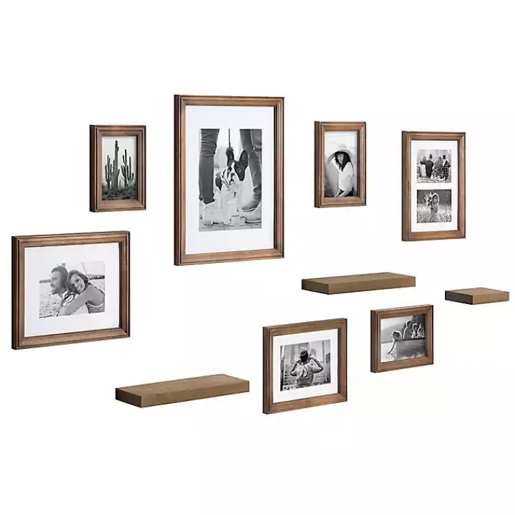 Gallery Wall Frames-Kirklands Home Natural 10-pc. Gallery Wall Frame and Shelf Set Brown