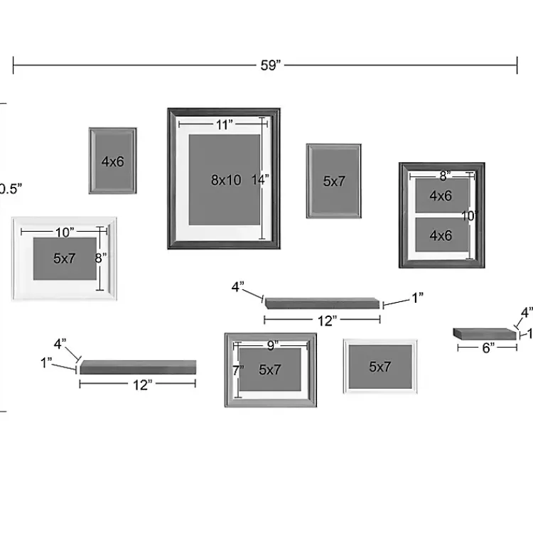 Gallery Wall Frames-Kirklands Home Natural 10-pc. Gallery Wall Frame and Shelf Set Brown