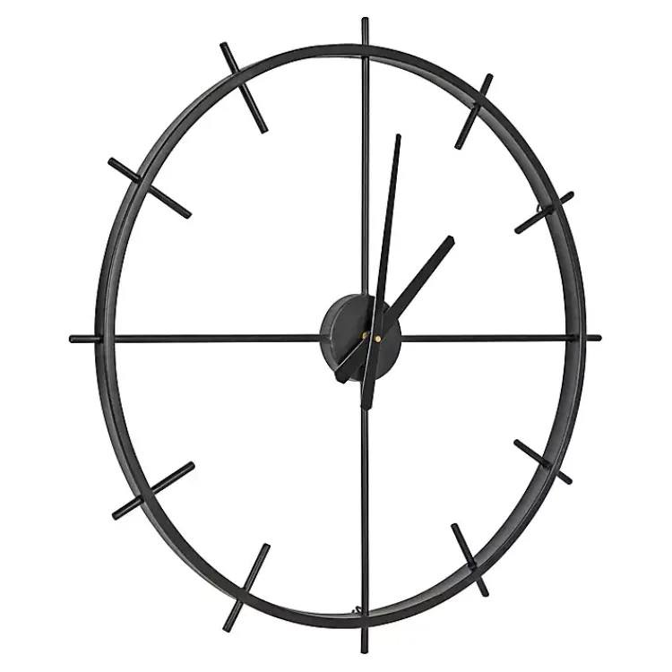Clocks-Kirklands Home Isaac Black Modern Wall Clock