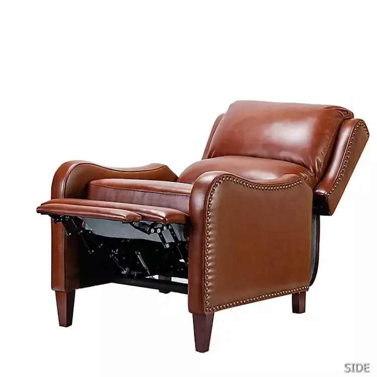 Accent Chairs-Kirklands Home Arturo Leather Wingback Recliner Brown