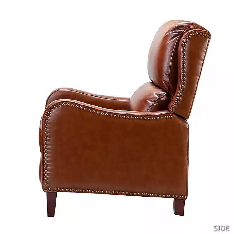 Accent Chairs-Kirklands Home Arturo Leather Wingback Recliner Brown