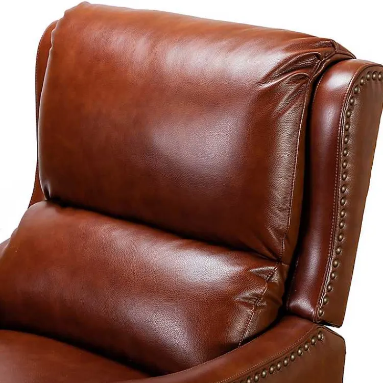 Accent Chairs-Kirklands Home Arturo Leather Wingback Recliner Brown