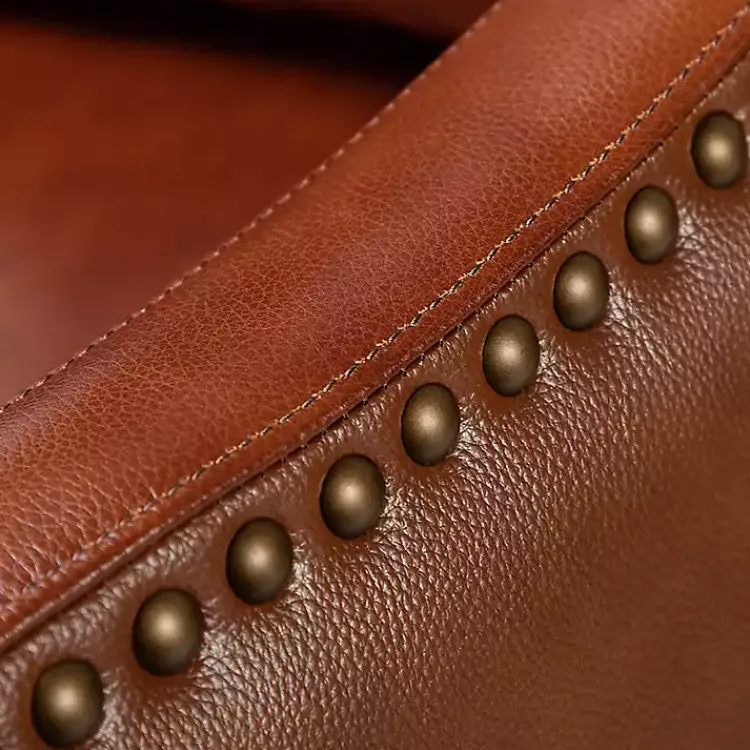 Accent Chairs-Kirklands Home Arturo Leather Wingback Recliner Brown