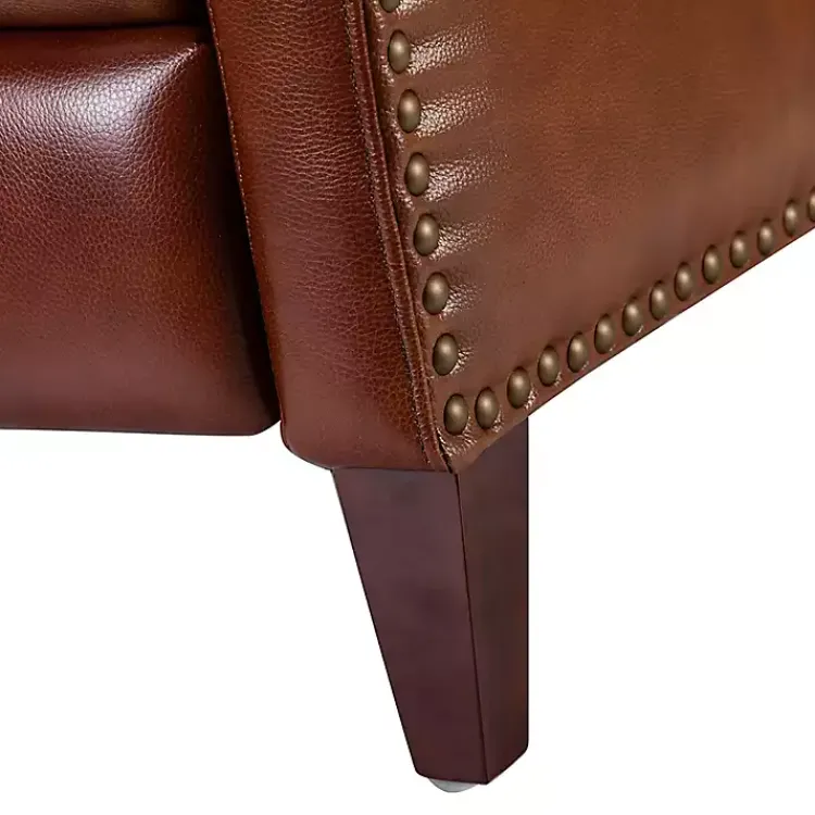 Accent Chairs-Kirklands Home Arturo Leather Wingback Recliner Brown