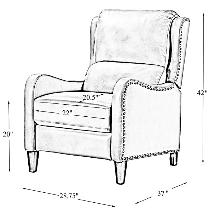 Accent Chairs-Kirklands Home Arturo Leather Wingback Recliner Brown