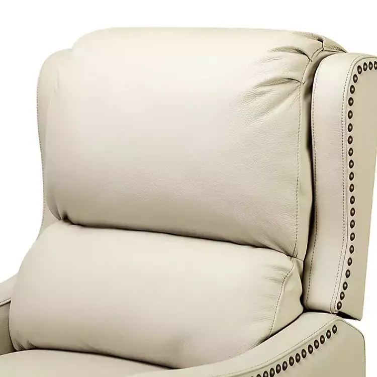 Accent Chairs-Kirklands Home Arturo Leather Wingback Recliner Ivory