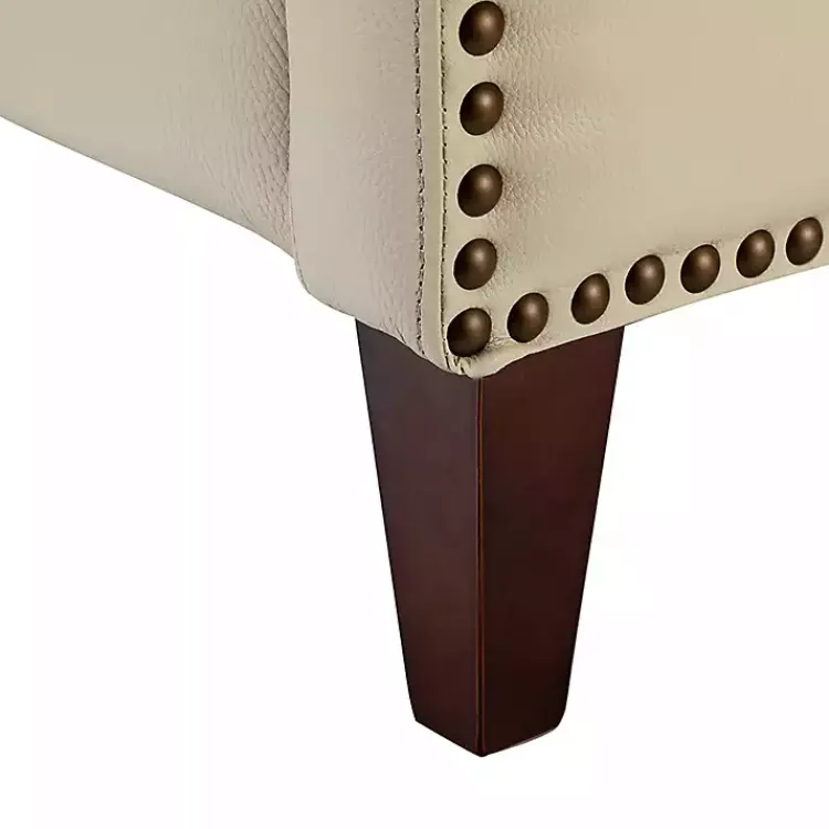 Accent Chairs-Kirklands Home Arturo Leather Wingback Recliner Ivory