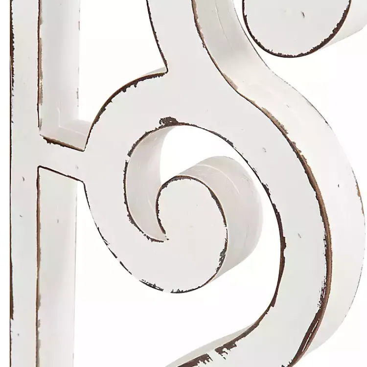 Console Tables-Kirklands Home Distressed White and Brown Wood Console Table