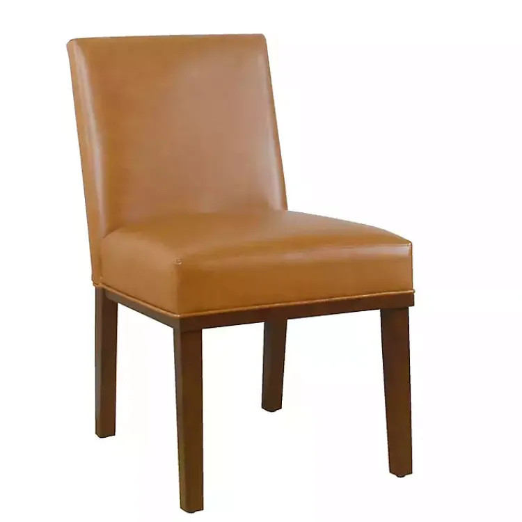 Dining Chairs-Kirklands Home Blair Carmel Leather Dining Chair Brown