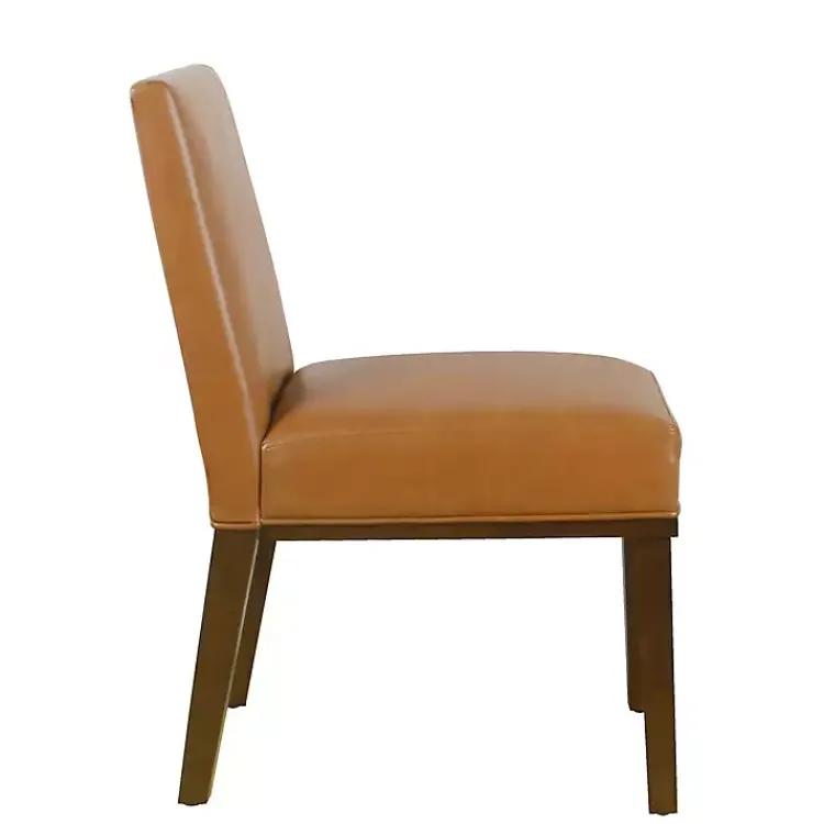 Dining Chairs-Kirklands Home Blair Carmel Leather Dining Chair Brown