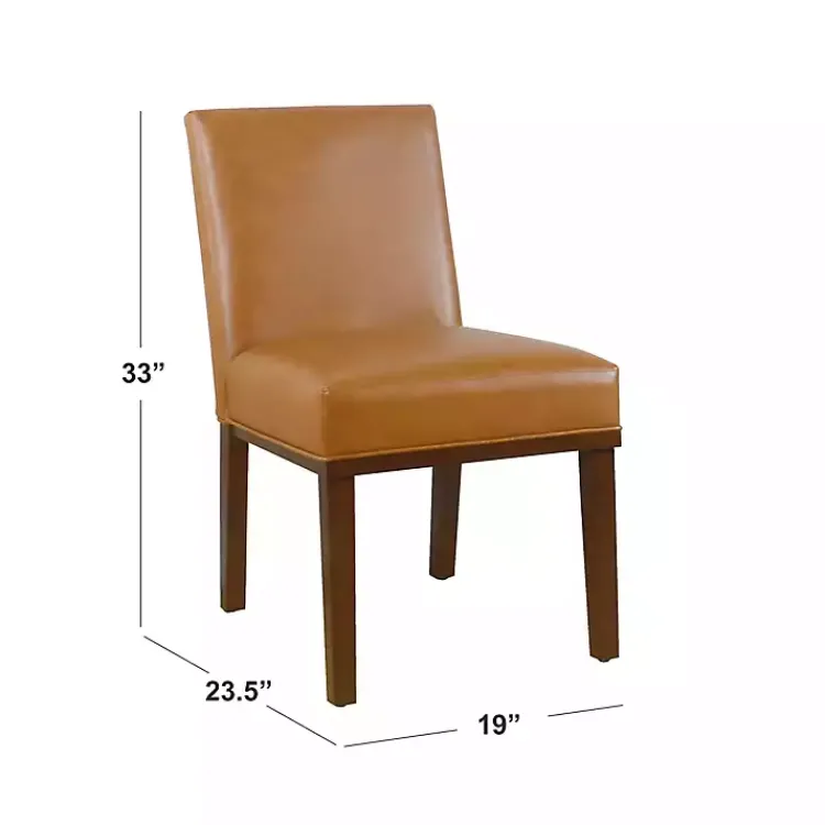 Dining Chairs-Kirklands Home Blair Carmel Leather Dining Chair Brown