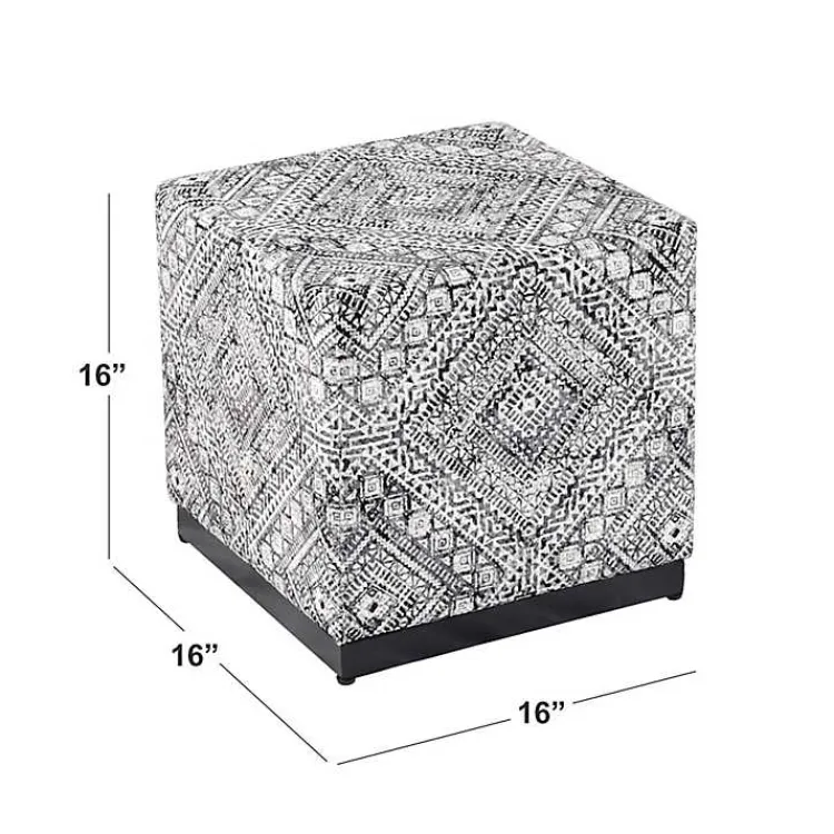 Benches & Ottomans-Kirklands Home Chinle Velvet Cube Ottoman