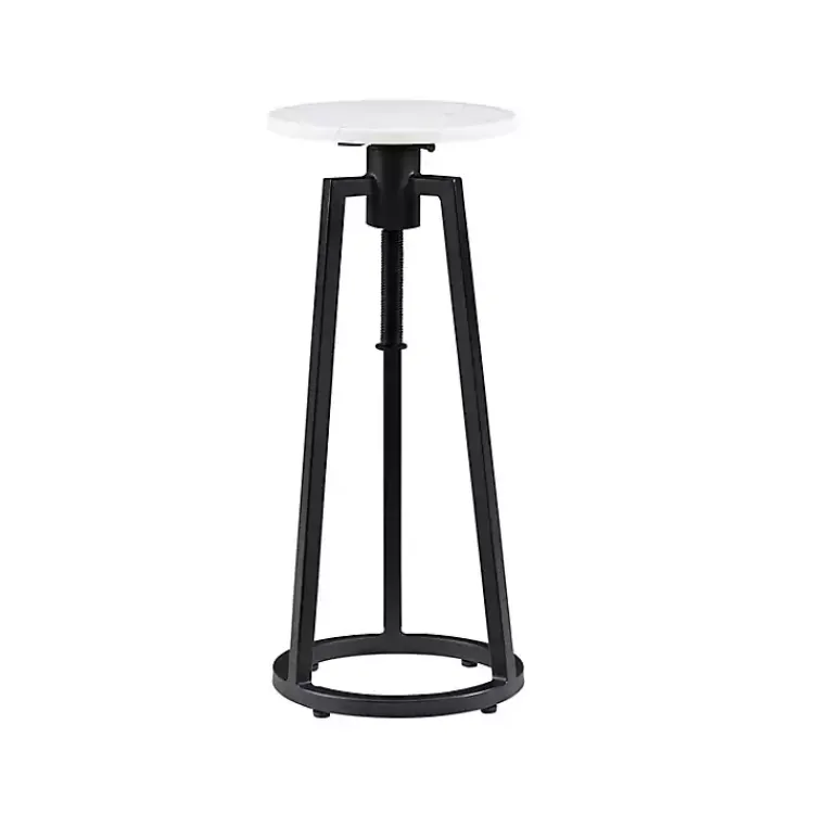 Accent & End Tables-Kirklands Home Black and White Marble Adjustable Drink Table
