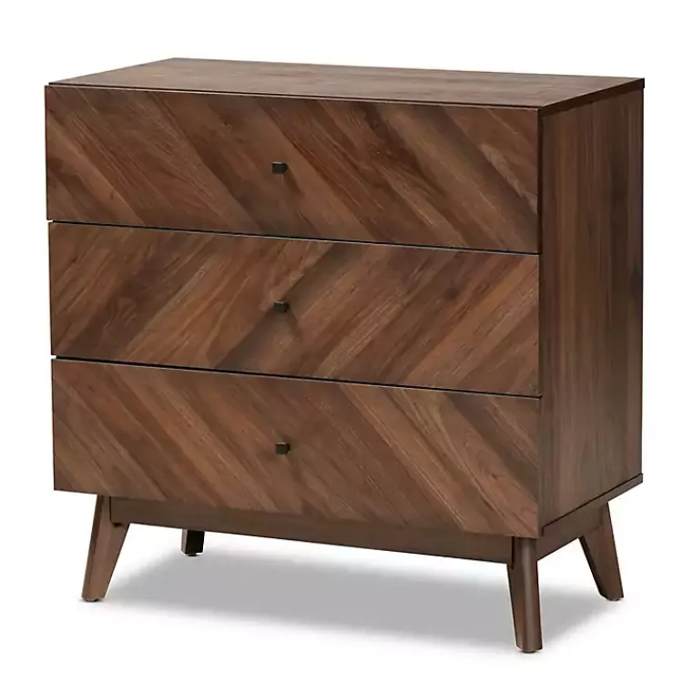 Dressers & Chests-Kirklands Home Sabrina Walnut Wood 3-Drawer Chest