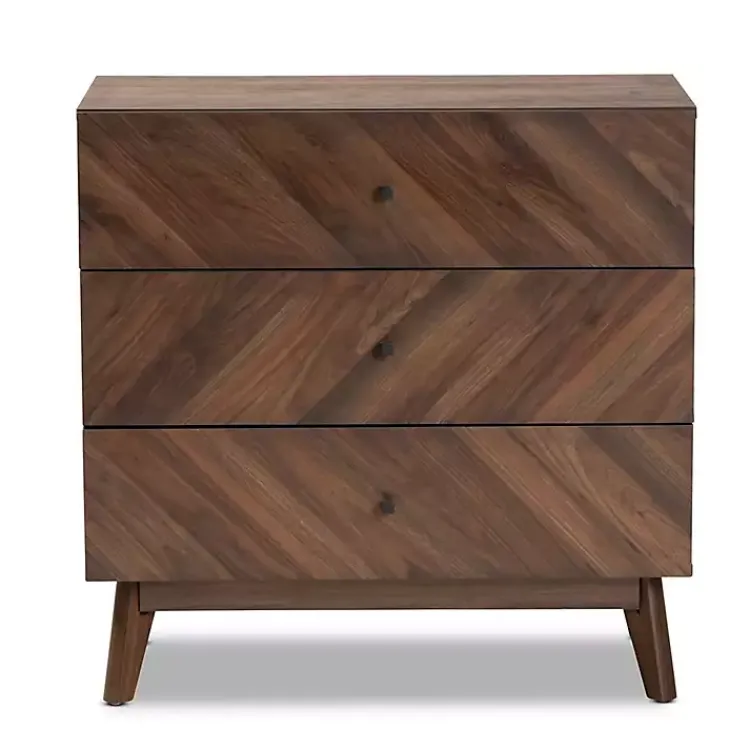 Dressers & Chests-Kirklands Home Sabrina Walnut Wood 3-Drawer Chest