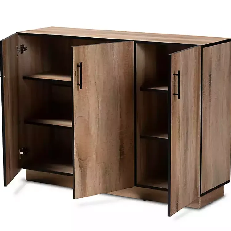 Cabinets & Sideboards-Kirklands Home Stella Contemporary Oak 3-Door Sideboard