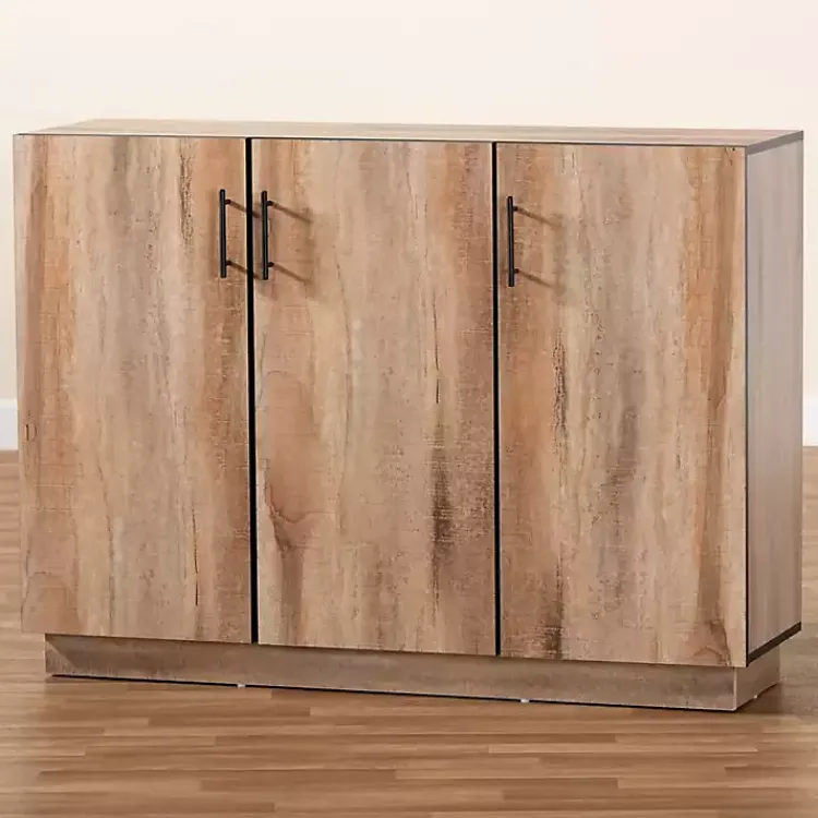 Cabinets & Sideboards-Kirklands Home Stella Contemporary Oak 3-Door Sideboard