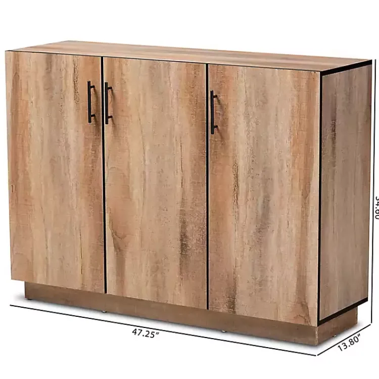 Cabinets & Sideboards-Kirklands Home Stella Contemporary Oak 3-Door Sideboard