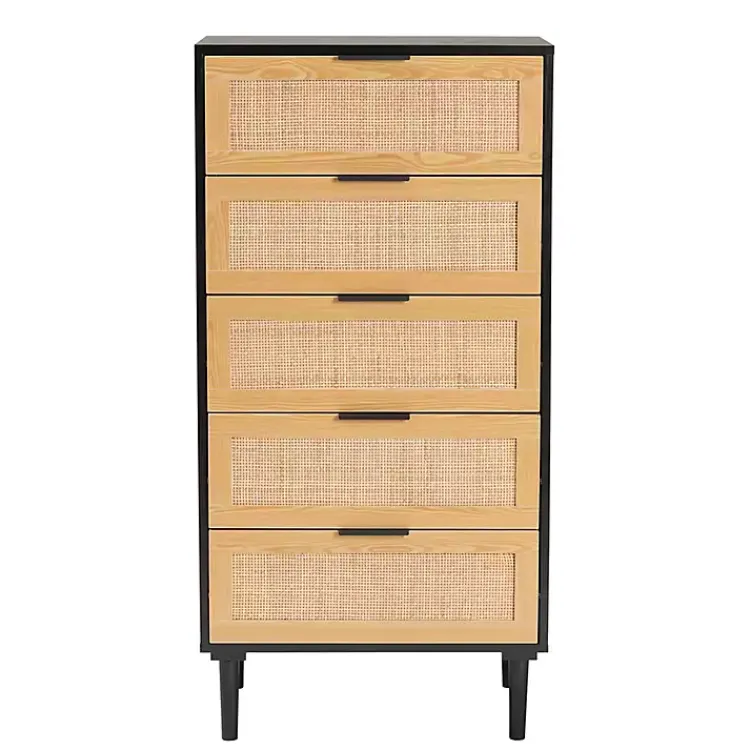 Dressers & Chests-Kirklands Home Tara Two-Tone Espresso Rattan Chest